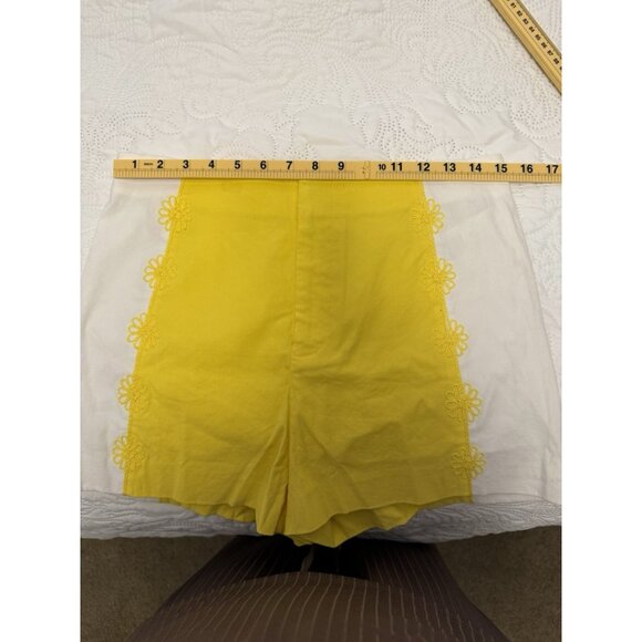 Anthropologie Maeve Surf City Linen Embroidered Sailor Shorts Size 8 Daisy NWT - Picture 9 of 10